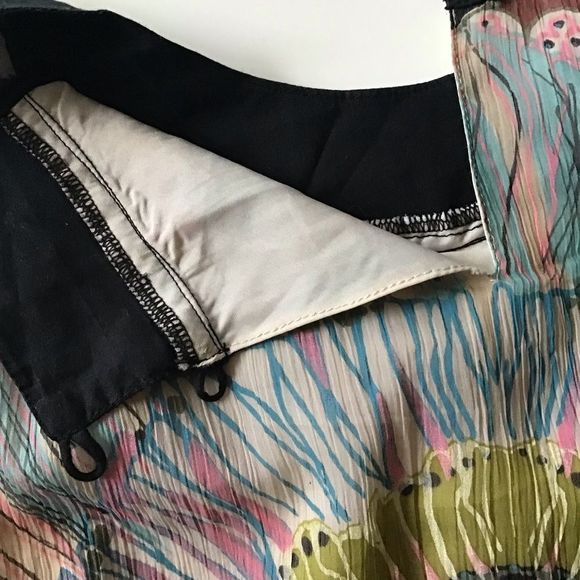 DIMRI Tunic Circle Neckline Open Shoulder Low Gather W/Tie Lined Size M - Picture 9 of 10